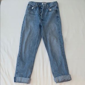 AGOLDE cropped high rise mom jeans